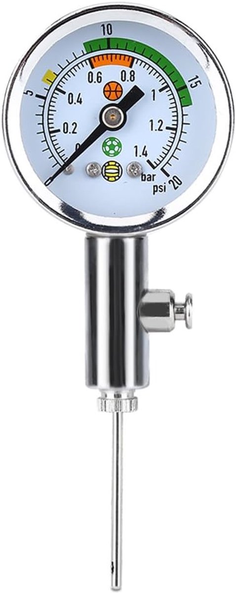 SnelShoppen - Drukmeter voor Waterdruk, Barometer voor Lucht- en Waterdruk, Mini Drukmeter voor Sportballen zoals Basketbal, Voetbal en Volleybal