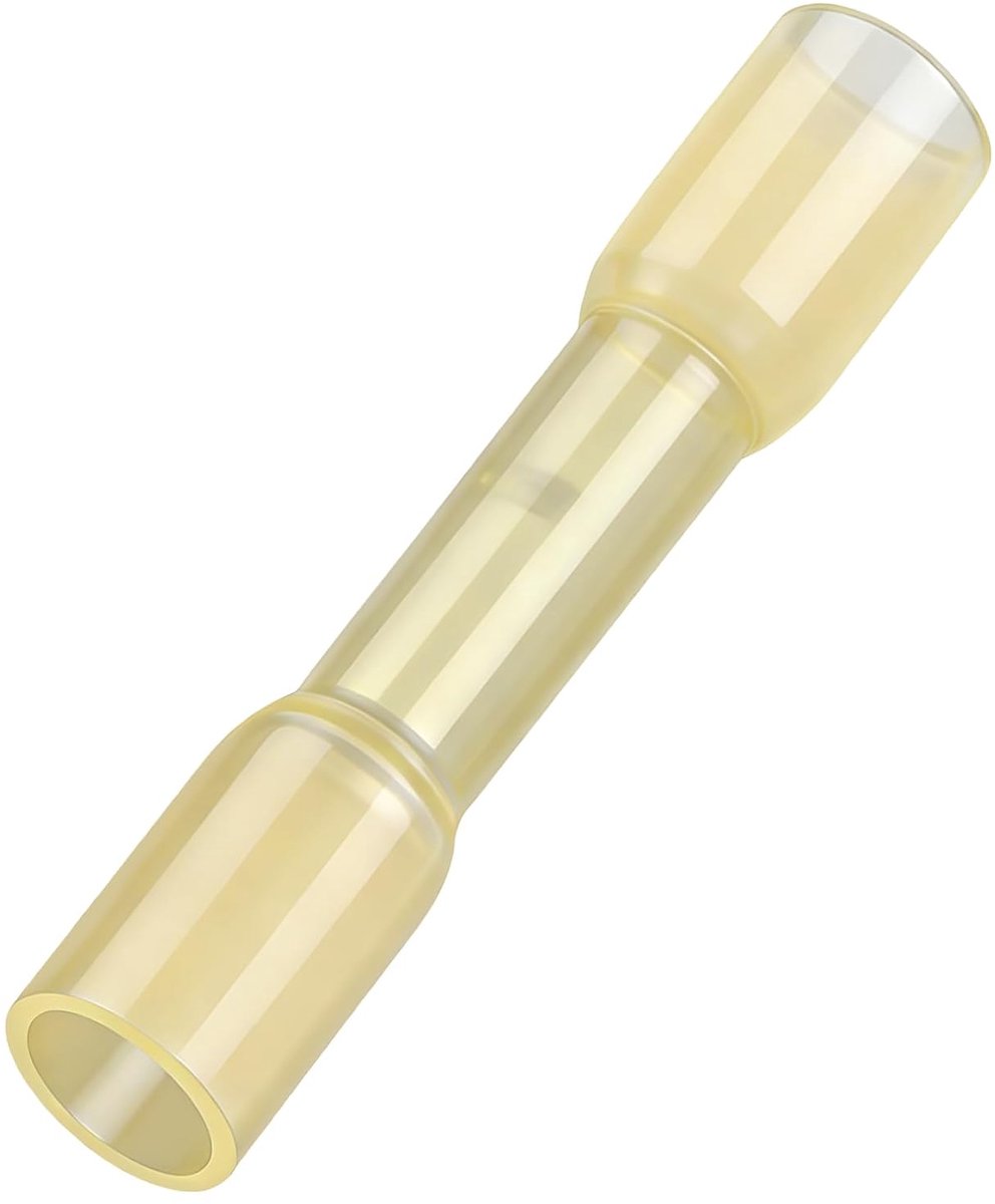 SnelShoppen - 100 Stuks Warmtekrimpkousen Elektrische Kabels BHT0.5, 0.12-0.2 mm², Geel - Perfect voor Elektriciteit, Doe-Het-Zelf en Reparaties