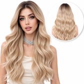 SassyGoods Luxe Blonde Pruik As Blond Front Lace Wig - Pruiken Dames Lang Haar - Haarwerk - Wasbaar - 66 cm
