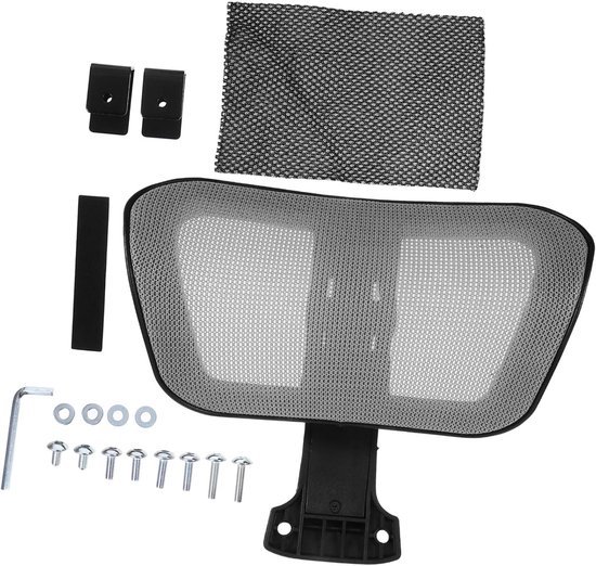 Hoofdsteun Bureaustoel - Neksteun Kussen - Ergonomisch Zitten - Verstelbare Hoogte - 28x23.5x9cm - Grijs