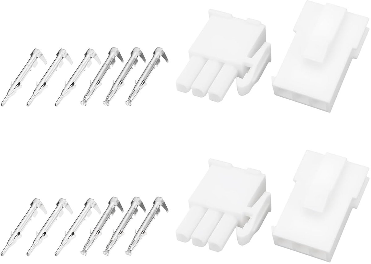 2Set 3 Pin Mini Socket Connector for Cables 1.5mm-2.4mm Compatible with Mate-N-LOK Connectors - ShopVlot