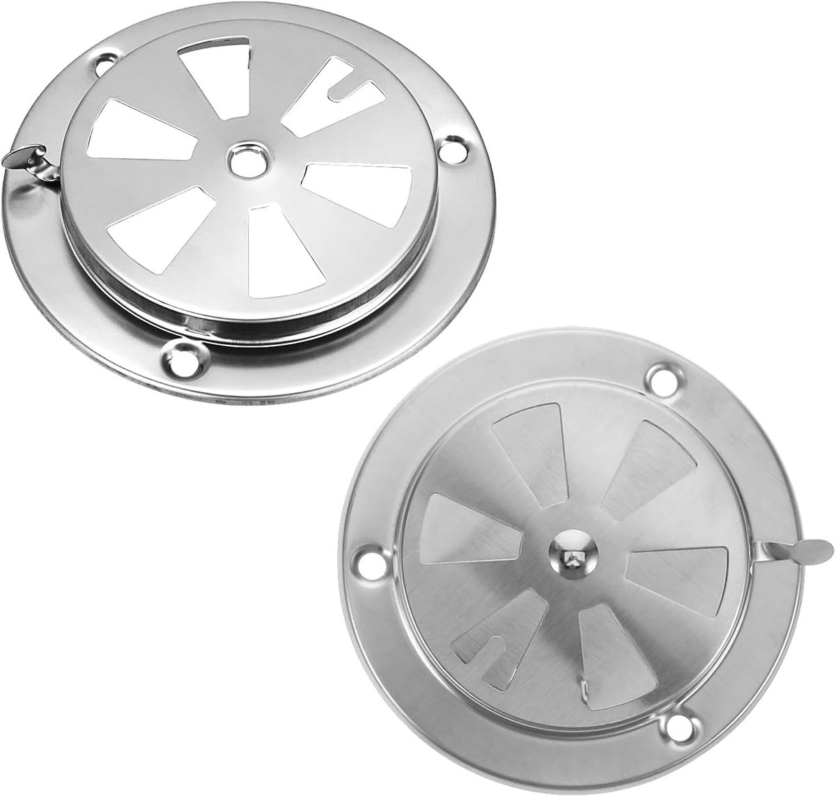 Ventilatierooster set van 2 - Ronde roestvrijstalen grilles - Verstelbaar en afsluitbaar - Geschikt voor gasfornuizen - ShopVlot