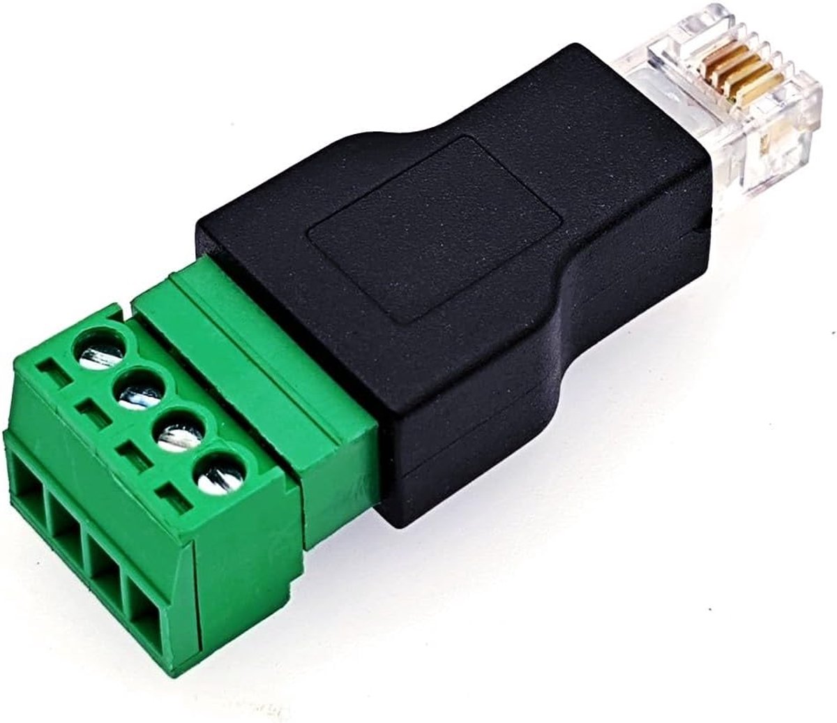 SnelShoppen - RJ11 Male naar 4 Pin Schroefklem Adapter 6P4C - Verbinder voor Telefoonlijn en Modemkabel - Betrouwbare Koppeling voor Ongebruikelijke K