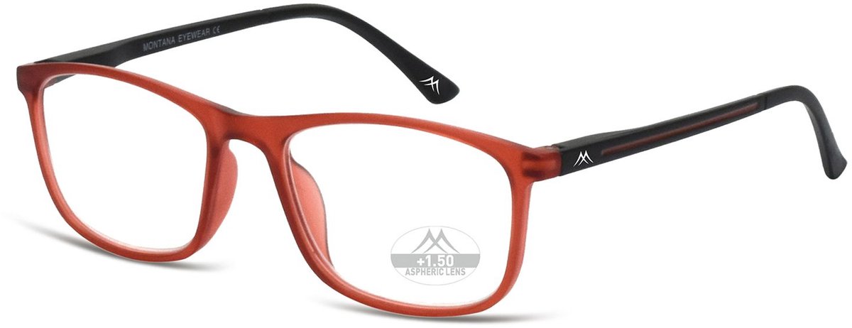 Montana Eyewear leesbril HMR49C +2.50 Rood Zwart Rechthoekig
