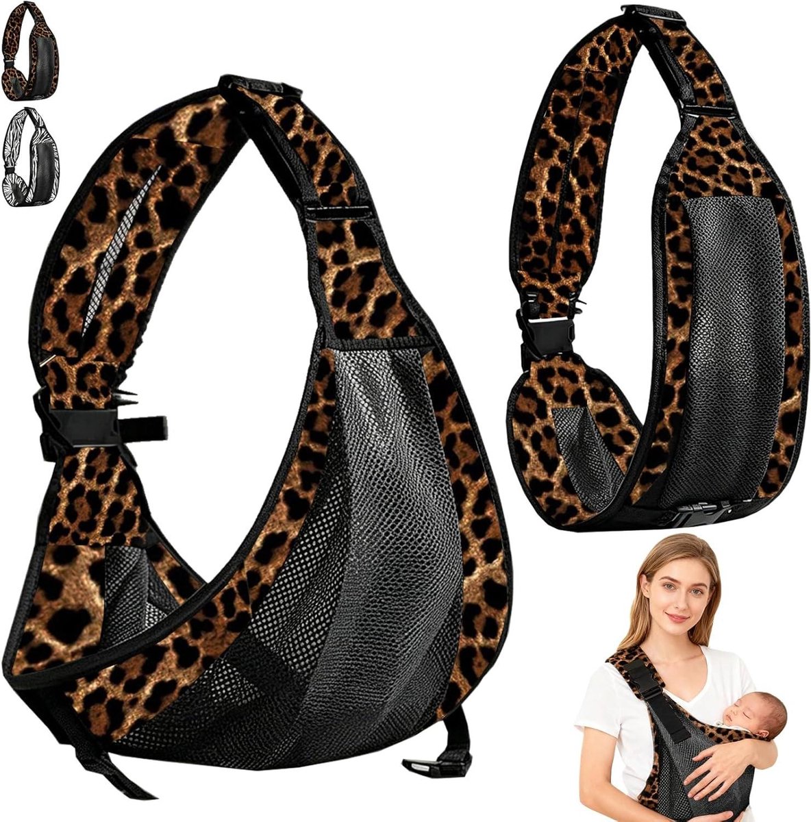 Draagdoek Pasgeborenen - Baby Draagzak - Comfortabel Dragen - Ademend Netweefsel - Tot 20 kg - Groen