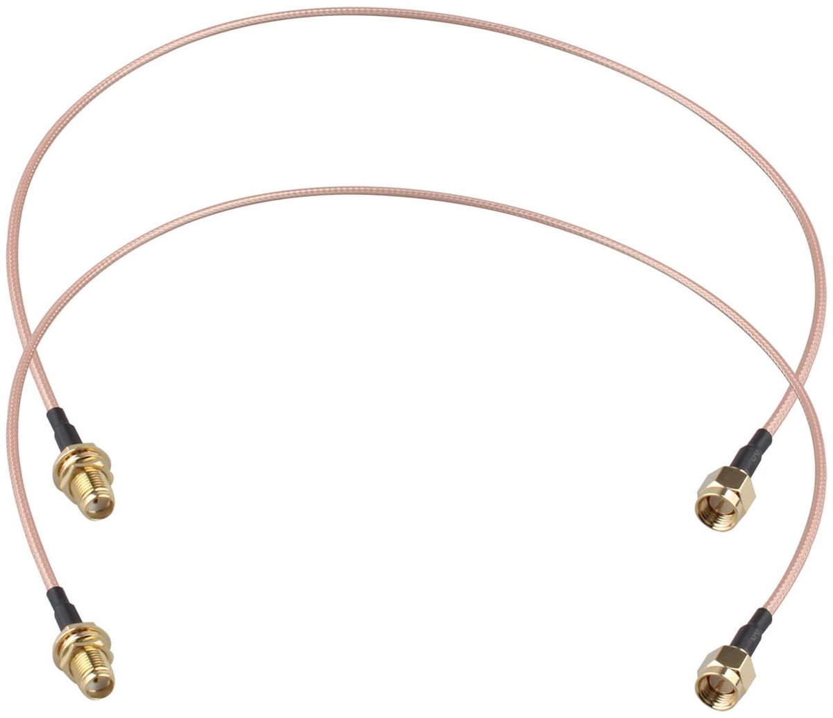 2PCS SMA Female Bulkhead Mount to SMA Male Antenna Extension Cable RG316 Coaxial Cable 50cm/20inch Compatible with 4G - ShopVlot