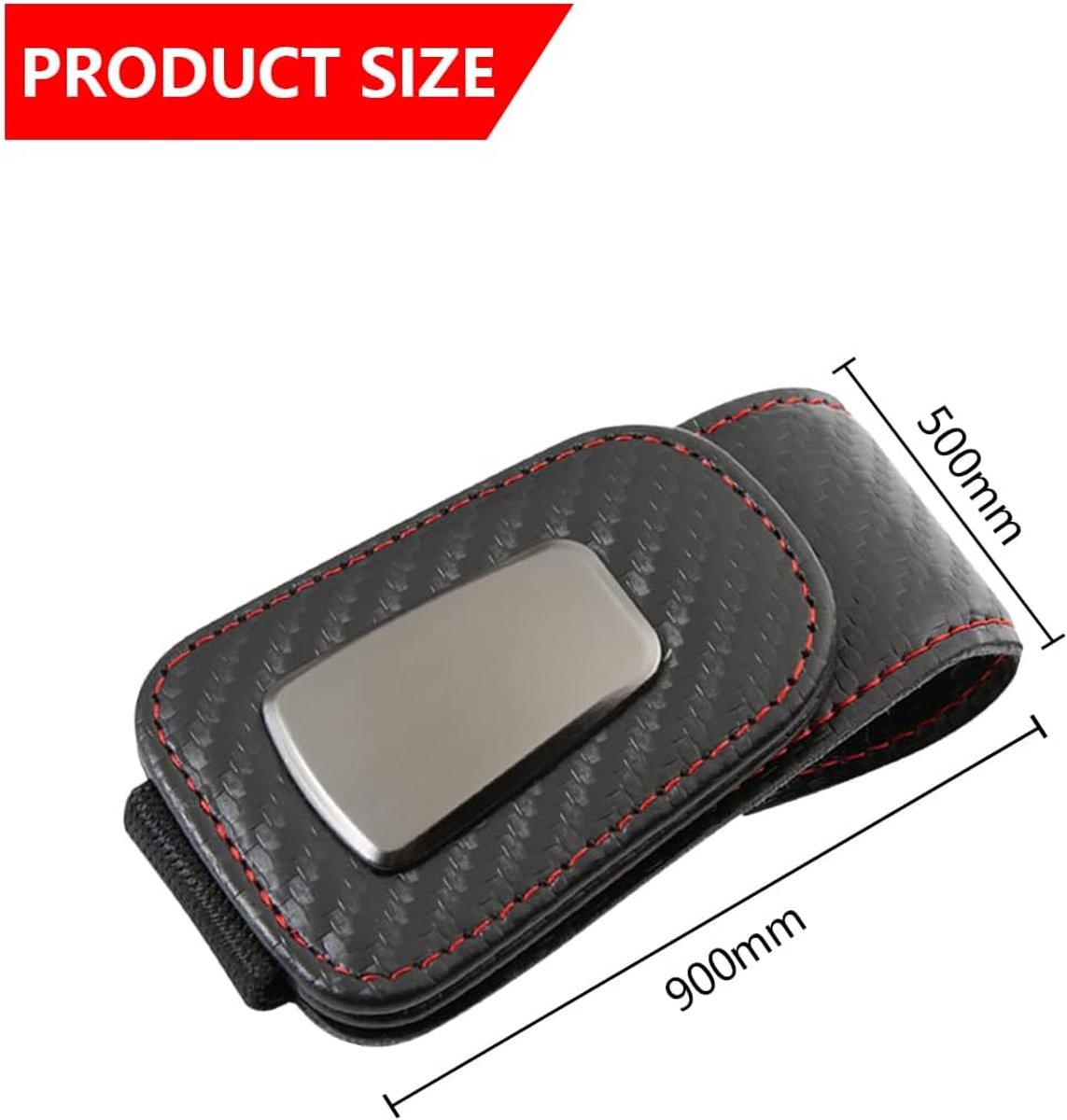 SnelShoppen - Universele Auto Zonnebril Houder - Luxe Leren en Metaal Zonnebril Clip - Carbon Fiber Design - Geschikt voor Alle Auto's - Perfect voor