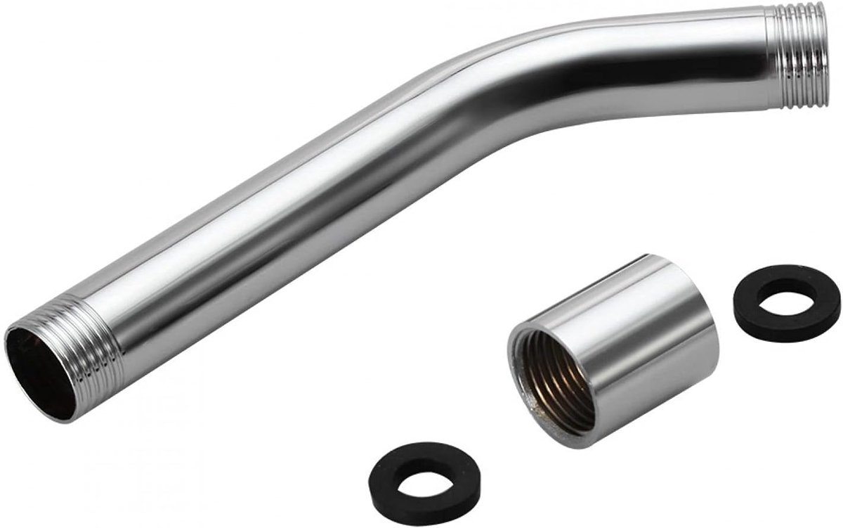SnelShoppen - RVS Handdouche Verlengstuk, Douchearm Verlenging, Chroom Wandgemonteerde Verlengpijp Arm (16,5 cm), Douchearm Accessoire, Roestvrij Staa