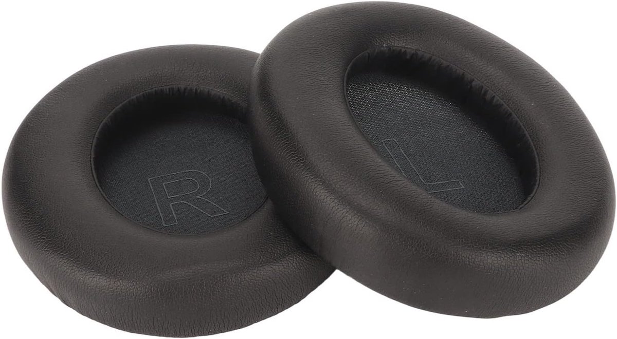 SnelShoppen - Vervangende Oorkussens voor Hoofdtelefoon, Ronde Memory Foam Earpads, Geschikt voor Anker Soundcore Life Q30 Q35, Zwart, Eenvoudig Te In