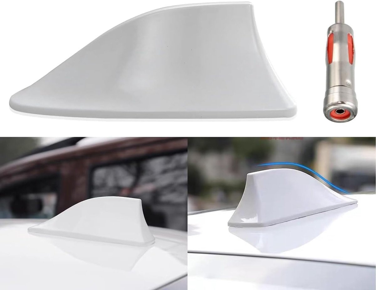 Haaienvin antenne - universeel - wit - waterdicht - stijlvolle auto decoratie - SnelShoppen