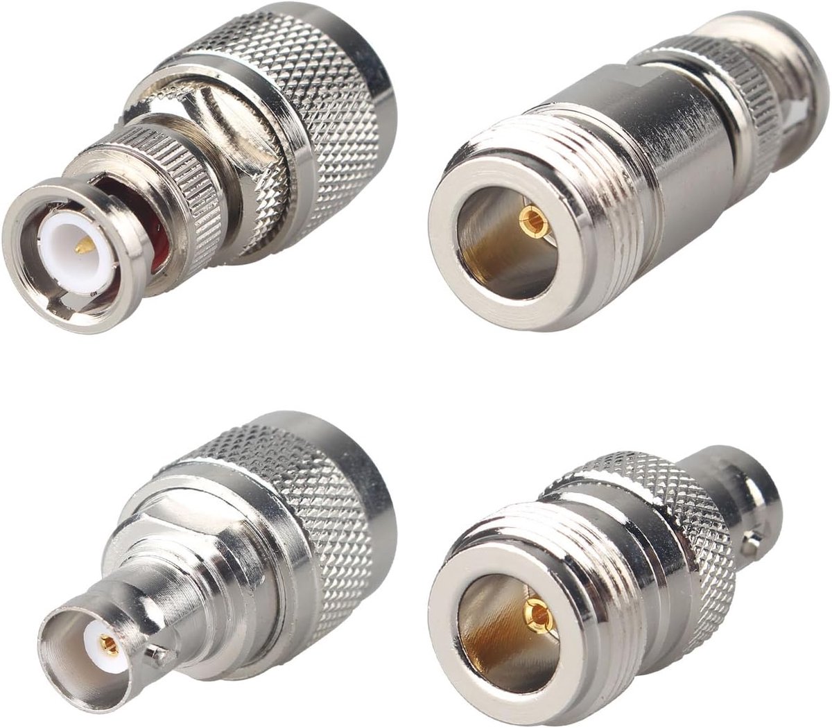SnelShoppen - 4PCS N Type naar BNC Coax Adapter Kit voor Ham Radio, Walkie Talkie, WiFi Analyzer en LAN Apparaten - Inclusief N naar BNC Mannelijk en