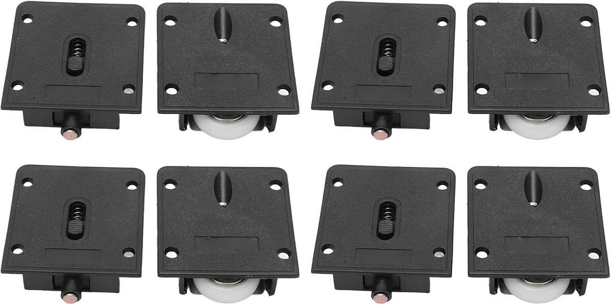 SnelShoppen - 4 Sets Glijdende Deurroller 25mm Kast Pulleywiel RVS Kunststof Deurwiel Accessoire voor Meubel en Kasten