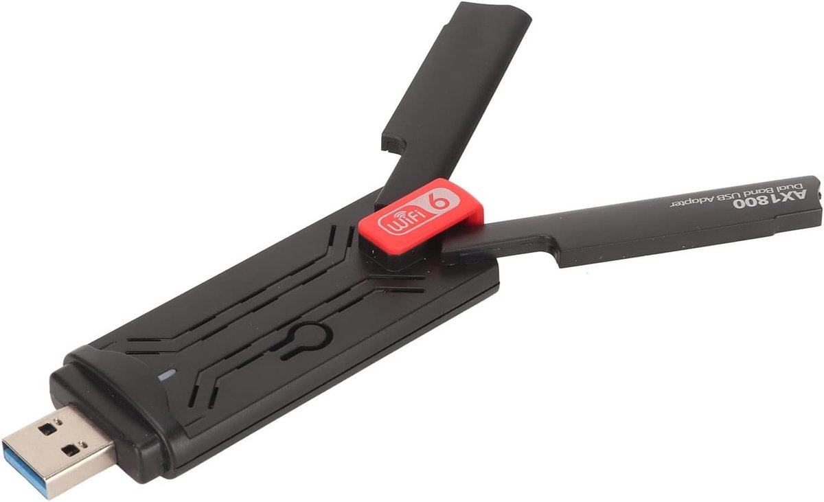 SnelShoppen - 1800Mbps Dual-band Wifi Adapter USB3.0 Draadloze Wifi Netwerkadapter met Dual 3dBi Antennes voor Windows 10 en Windows 11