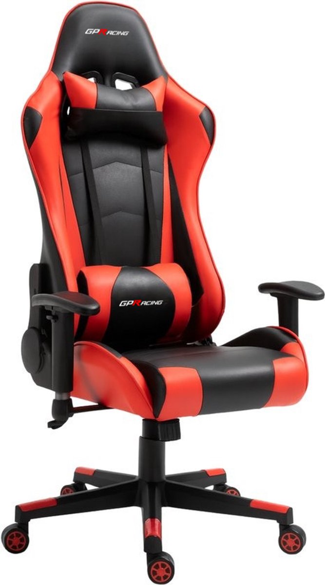 GPRacing Pro - Game Stoel - Gaming Stoel - Ergonomische Bureaustoel - Gamestoel - Verstelbaar - Gaming Chair - Zwart / Rood