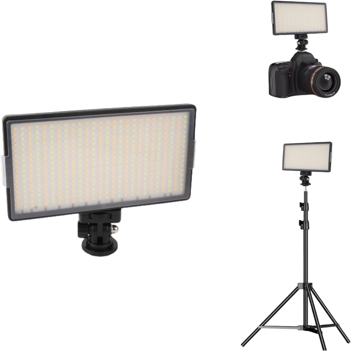 SnelShoppen - 30W LED Video Licht Paneel, Ultra Slank Fotografie Verlichting, 416 Stuks LED Vullamp voor Live Streaming, Compact en Handig