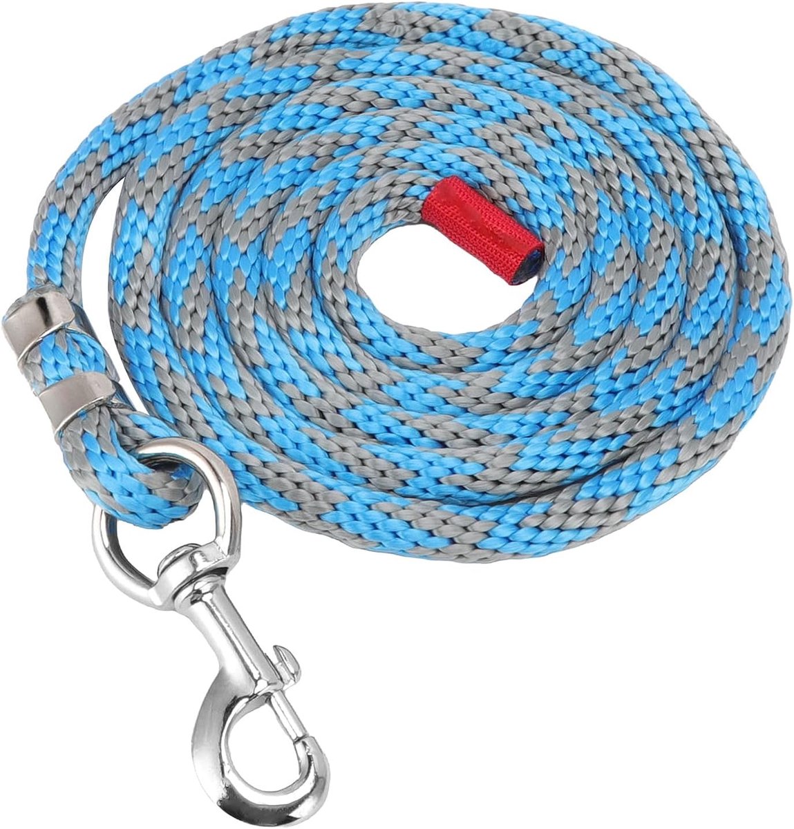 SnelShoppen - 4m Paardenkoord, Duurzaam Heavy Duty Nylon Legering Gids Touw voor Paarden, Vee Training en Speeltijd (Grijs Blauw)