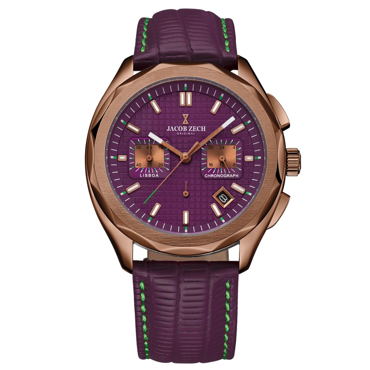 Jacob Zech - Heren Horloge Lisboa - Paars
