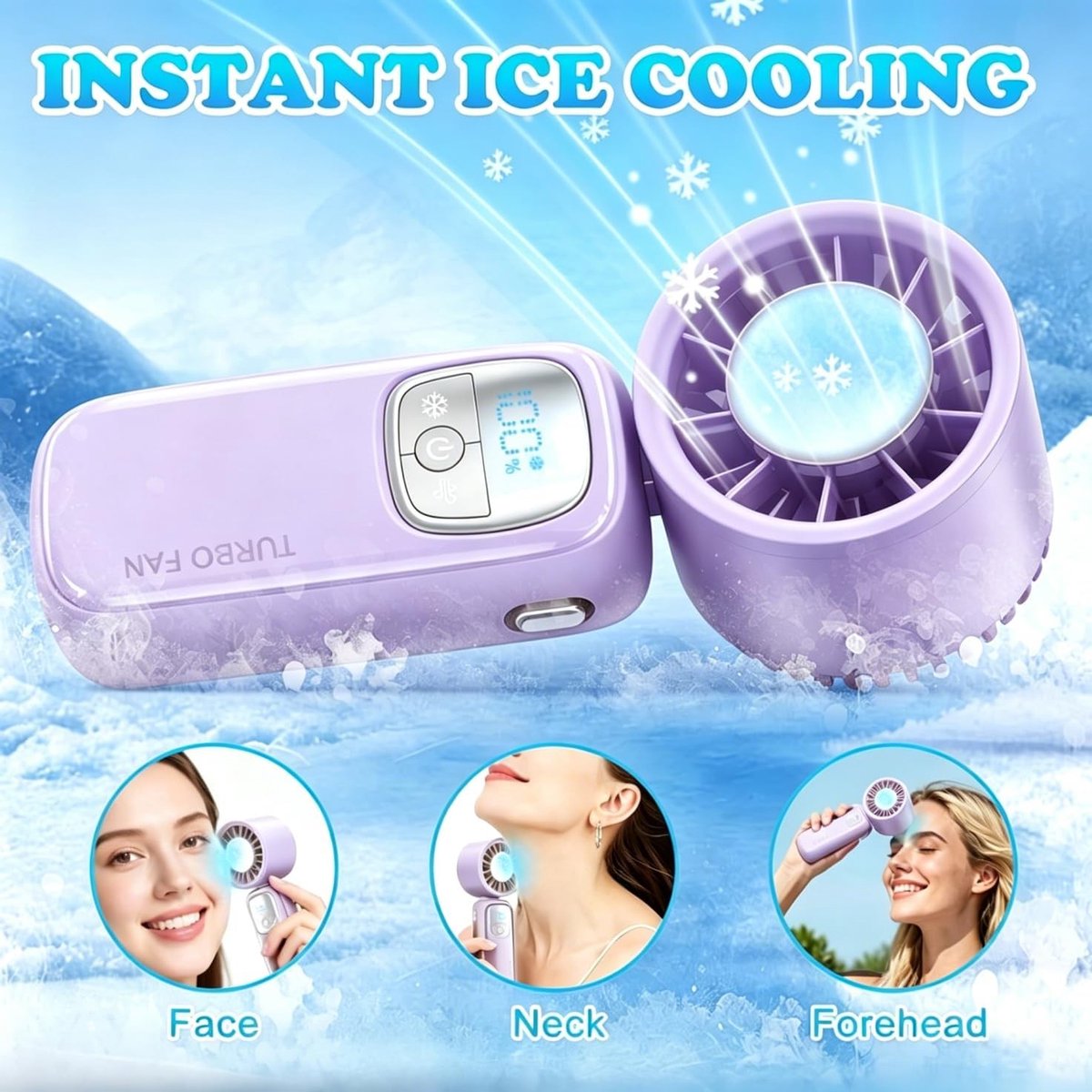 Draagbare Handventilator - Kleur - Mini USB-oplaadbare Ventilator met Turbo Koeling - Voor Buiten en Reizen