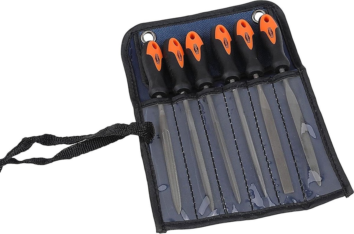 Naaldvijl Set - Metaalvijl Set - Precisiewerk Uitvoeren - Met Nylon Etui - 12 cm Lengte - Grijs