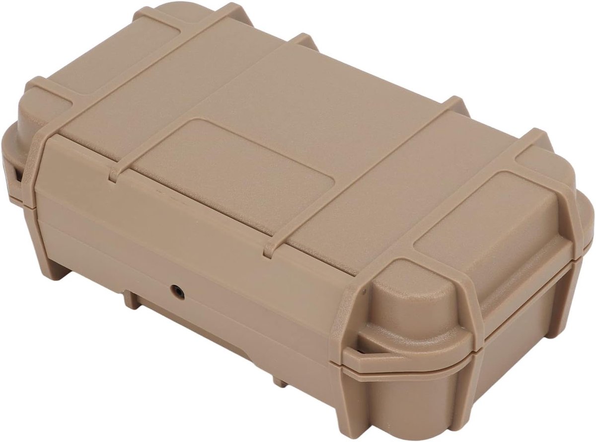SnelShoppen - Waterdichte Camping Box - Waterdichte Plastic Opbergdoos Hard Case Koffer voor Camping - Khaki - 21 x 13.2 x 6.5 cm - Schokbestendig en