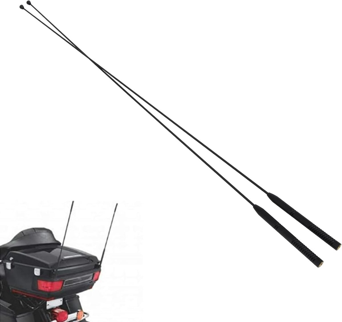 SnelShoppen - Motorfiets AM FM Antenne voor Harley Davidson Electra Glide, Road Glide, Street Glide, Tour Glide, Tri Glide - 83 cm Zwart Hoogwaardige