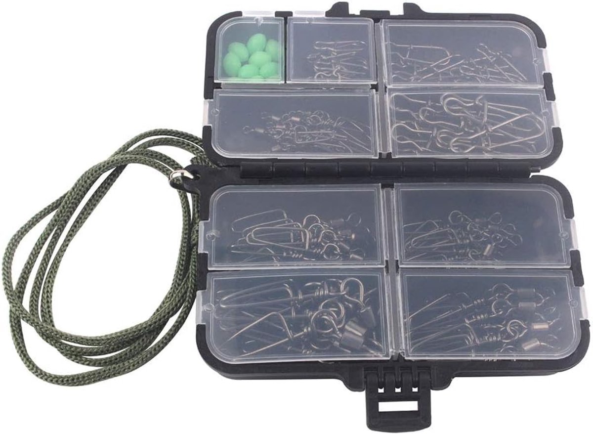 SnelShoppen - Fishing Bead Set 90 Stuks Visspullen Vissen Accessoires Kit met Luminous Kralen en Sterke Pullkracht voor Nachtvissen en Diepzeevissen