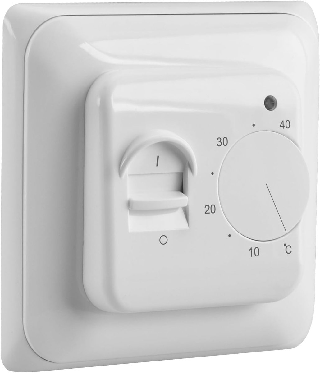 SnelShoppen - Handmatige Thermostaat Controller voor Elektrische Verwarming 16A, Temperatuurregeling 5-40°C, Nauwkeurigheid ±0.5°C, AC230V