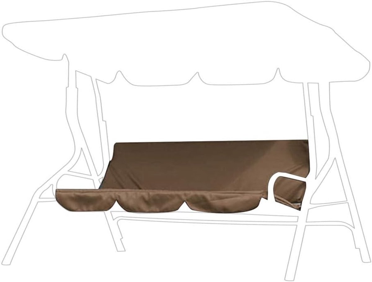 SnelShoppen - Cojín voor Columpio, Funda van 3 Zitplaatsen, Waterdicht, Crackbestendig, 190T Polyester Taffeta, Bruin/Zwart, Voor Tuin en Buiten