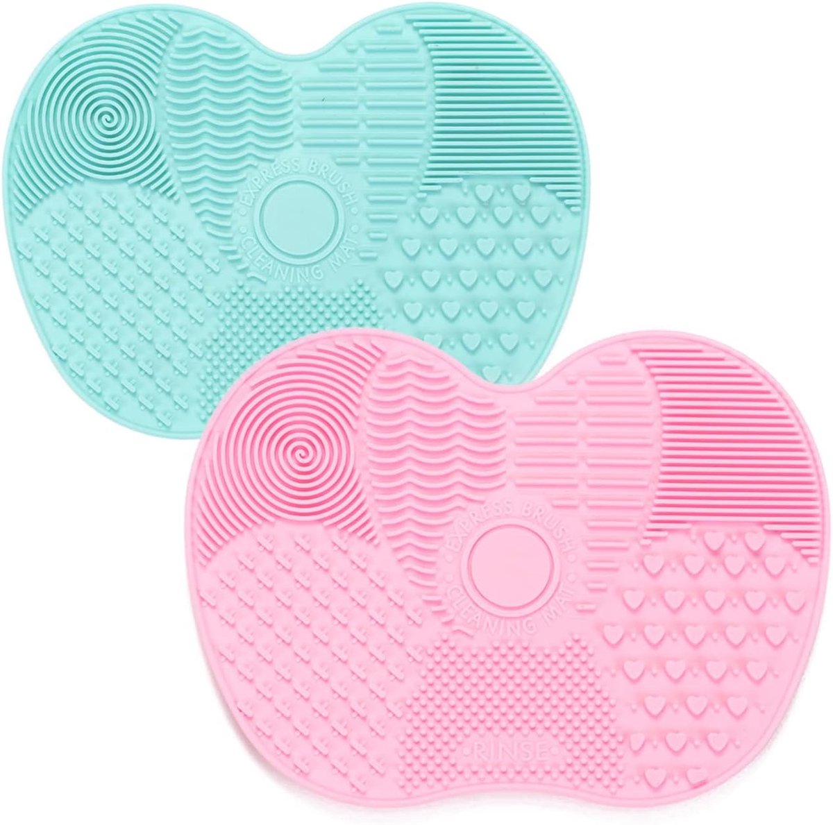 SnelShoppen - 2 Stuks Silicone Make-up Kwasten Reinigingsmat, Make-up Kwast Scrubber Mat, Cosmetische Reinigingspad, Draagbaar Wasgereedschap met Zuig