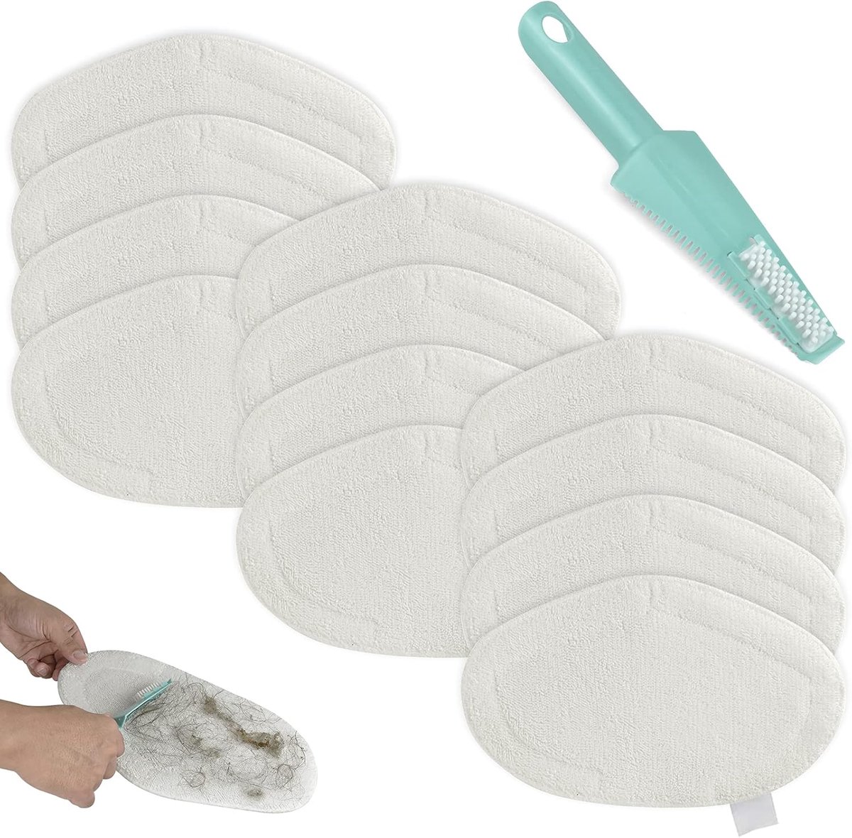 SnelShoppen - 12 Stuks Vervangende Pads Stoomreiniger Microvezel Doeken Voor Vaporetto Polti SV440, Wasbare Schoonmaakaccessoires Voor Keuken, Badkame
