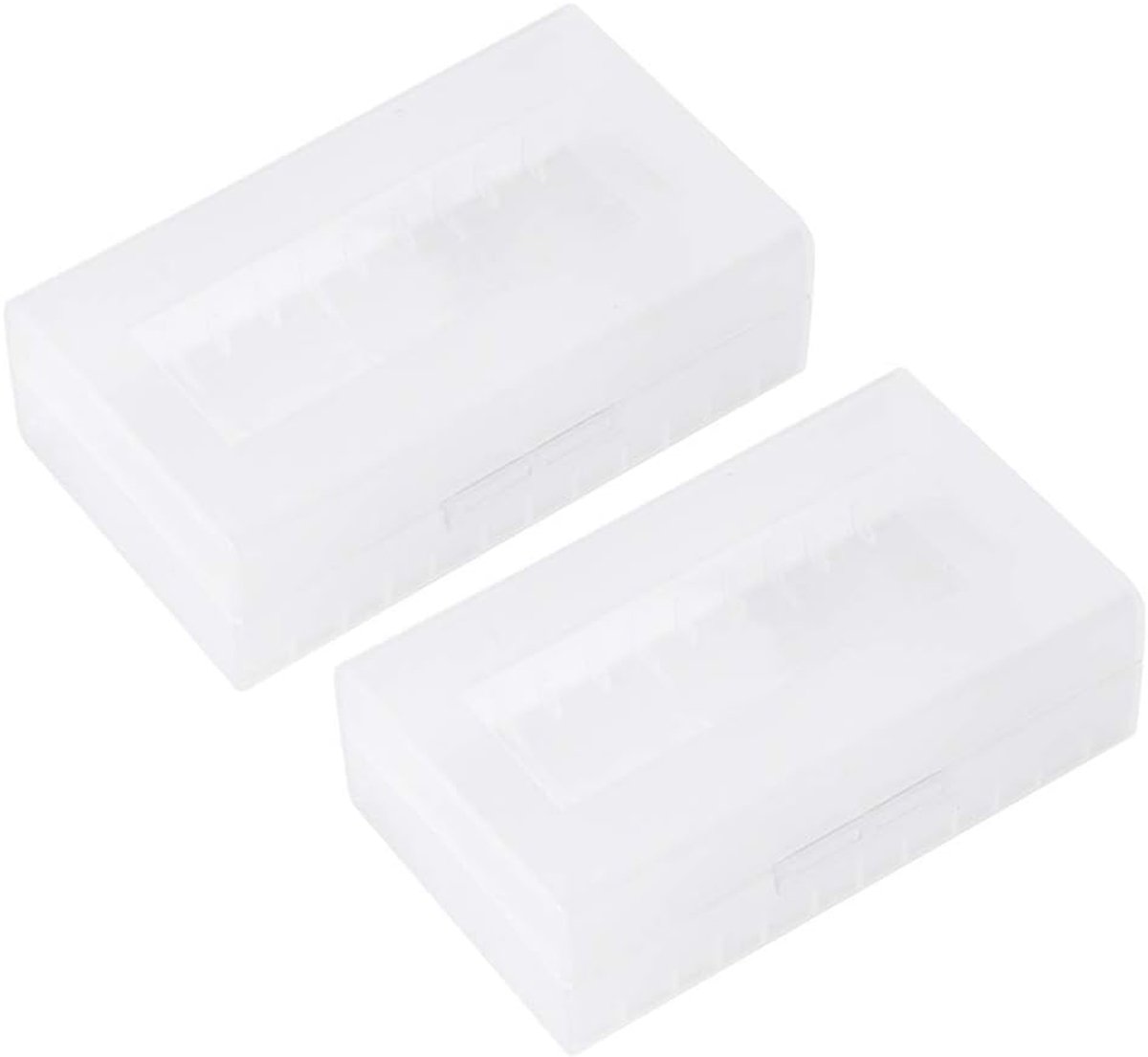 SnelShoppen - 2 stuks waterdichte batterijcompartimenten voor 20700/21700 batterijen, transparant, stevig en milieuvriendelijk, 9 x 8 x 2.5 cm