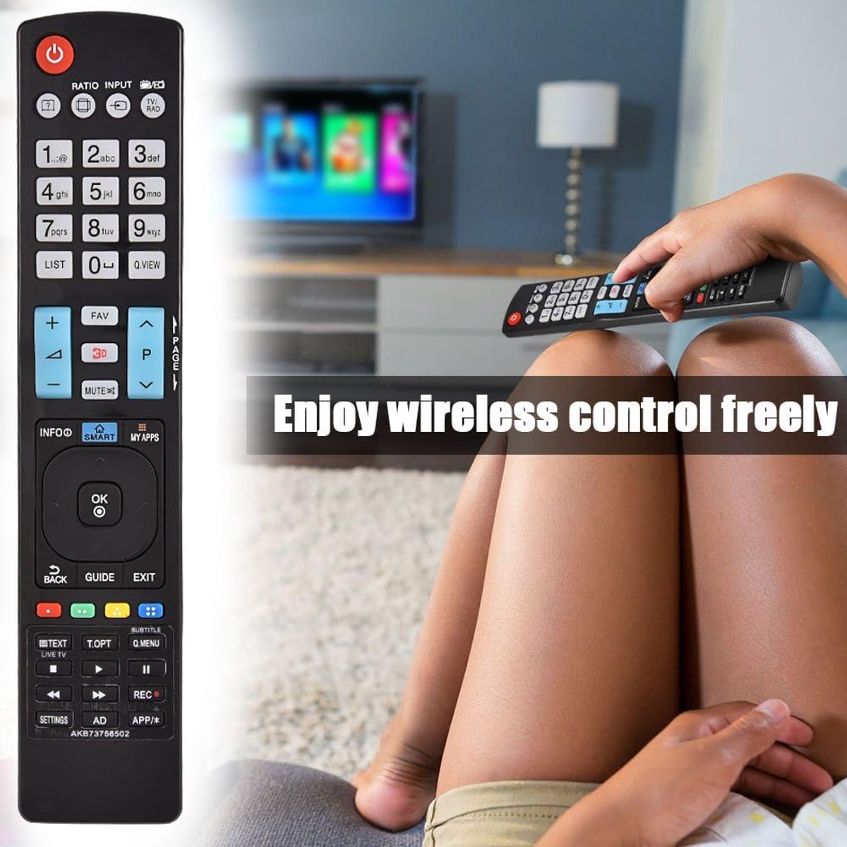 SnelShoppen - Vervangende afstandsbediening voor LG TV 60LA620S AKB73756504 32LM620T AKB73275618 AKB73756502 - Duurzaam, ABS materiaal, Tot 10 meter b