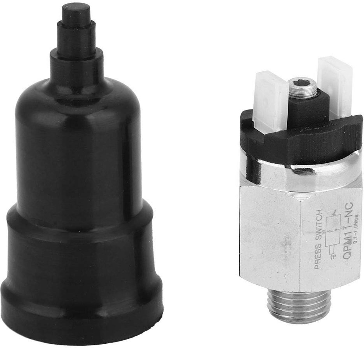 SnelShoppen - Pneumatische Drukschakelaar QPM11-NC G1/4in AC220V 48VAC/DC - Instelbare Normaal Gesloten Schakelaar voor Lucht - Werkdruk 0.1~1.0MPa -