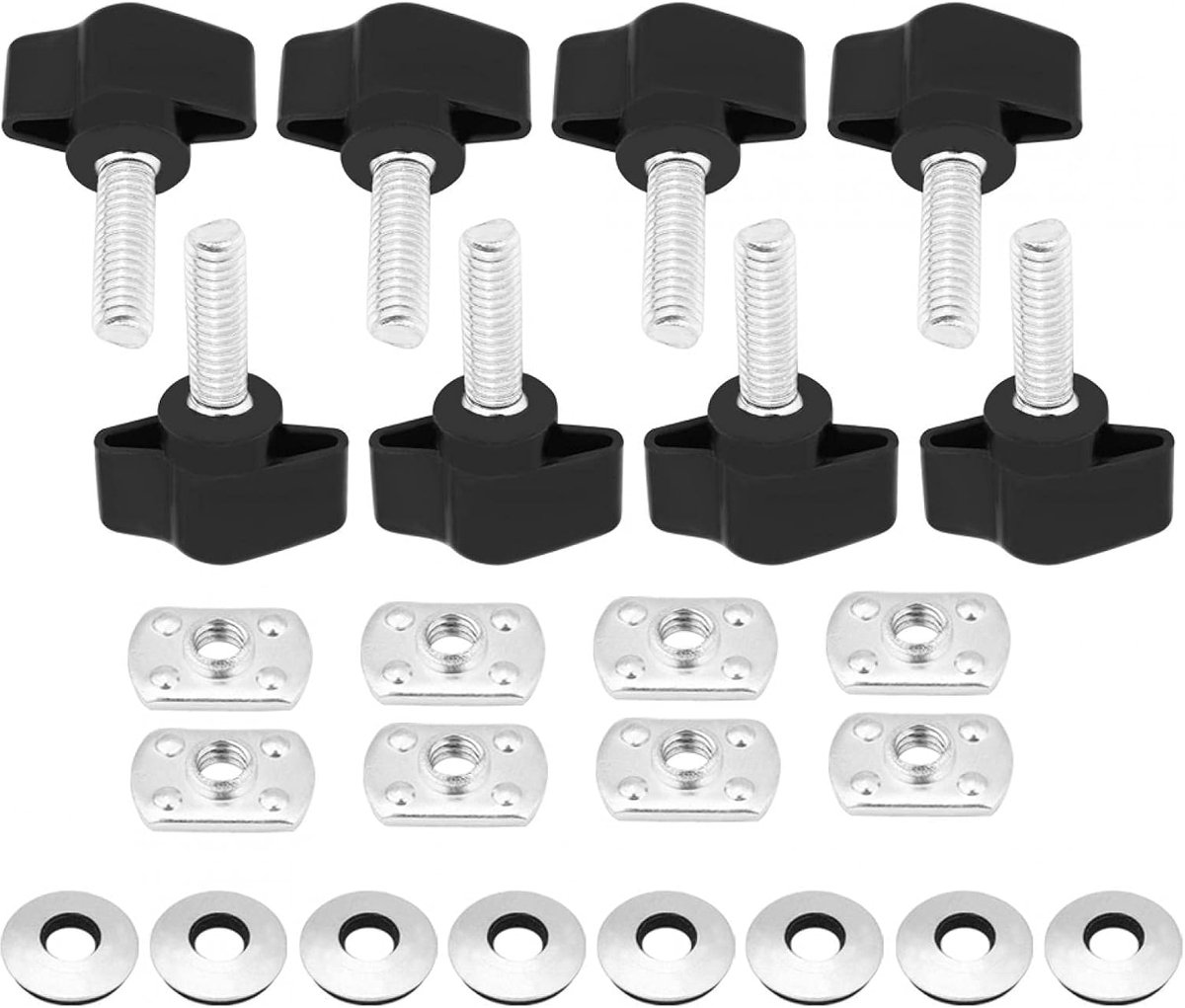 SnelShoppen - 8Stuks Universele Hardtop Bevestigingsschroeven Moeren Bouten Vervanging voor YJ TJ JK Geschikt voor 1995-2017