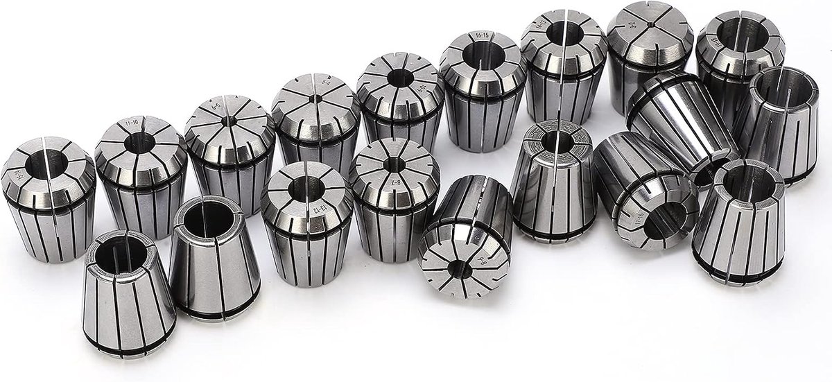 SnelShoppen - Ejoyous ER32 Collet Set 19-Piece Precisie Spiraal Klemset 2-20 mm Klemsleeves voor CNC Graveren en Frezen