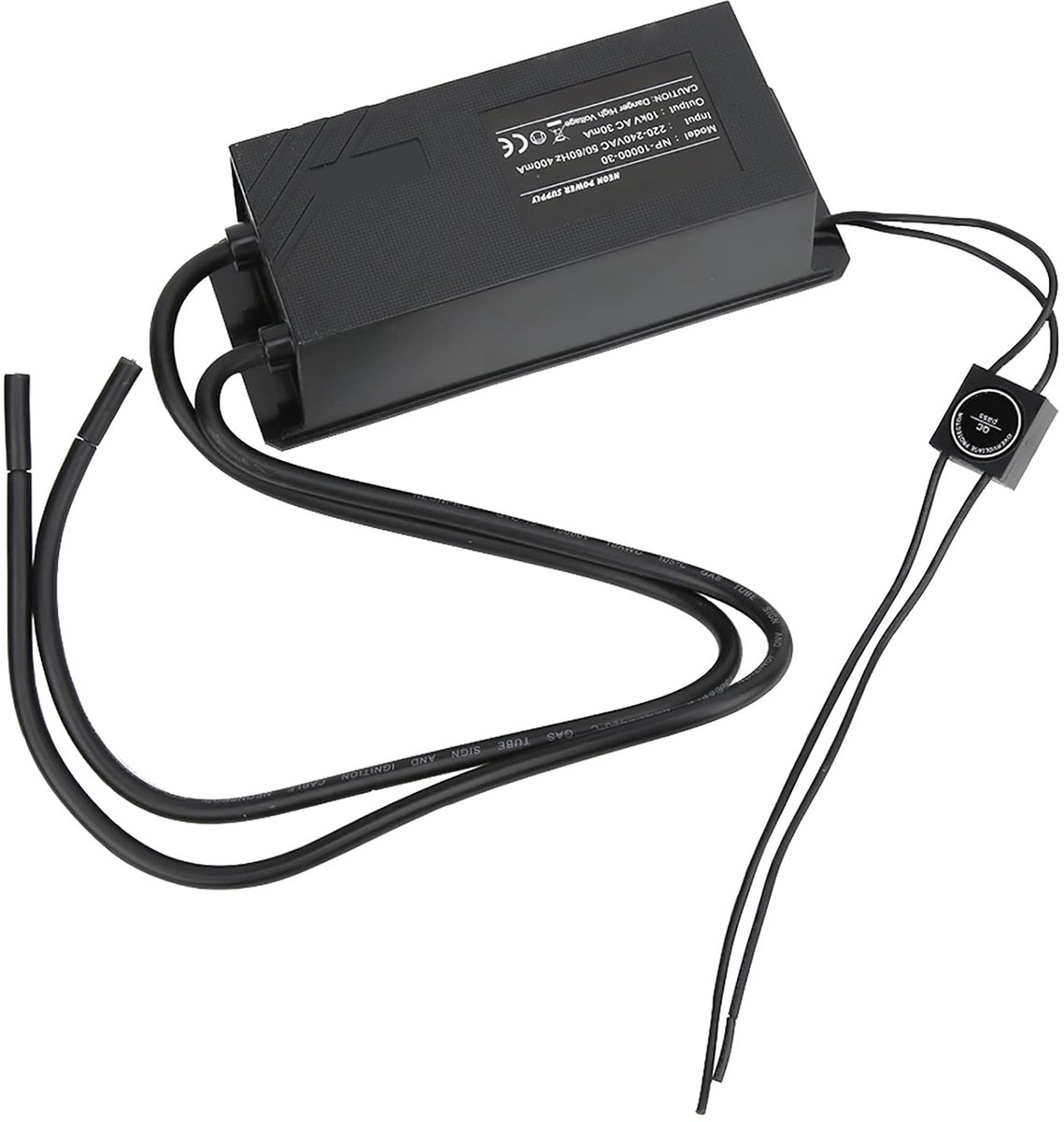 SnelShoppen - Neon Sign Transformator 10KV 30mA voor Kleine Neon Lampen met Trekkoord Schakelaar, UL & CSA Goedkeuring, Automatische Bescherming, Betr