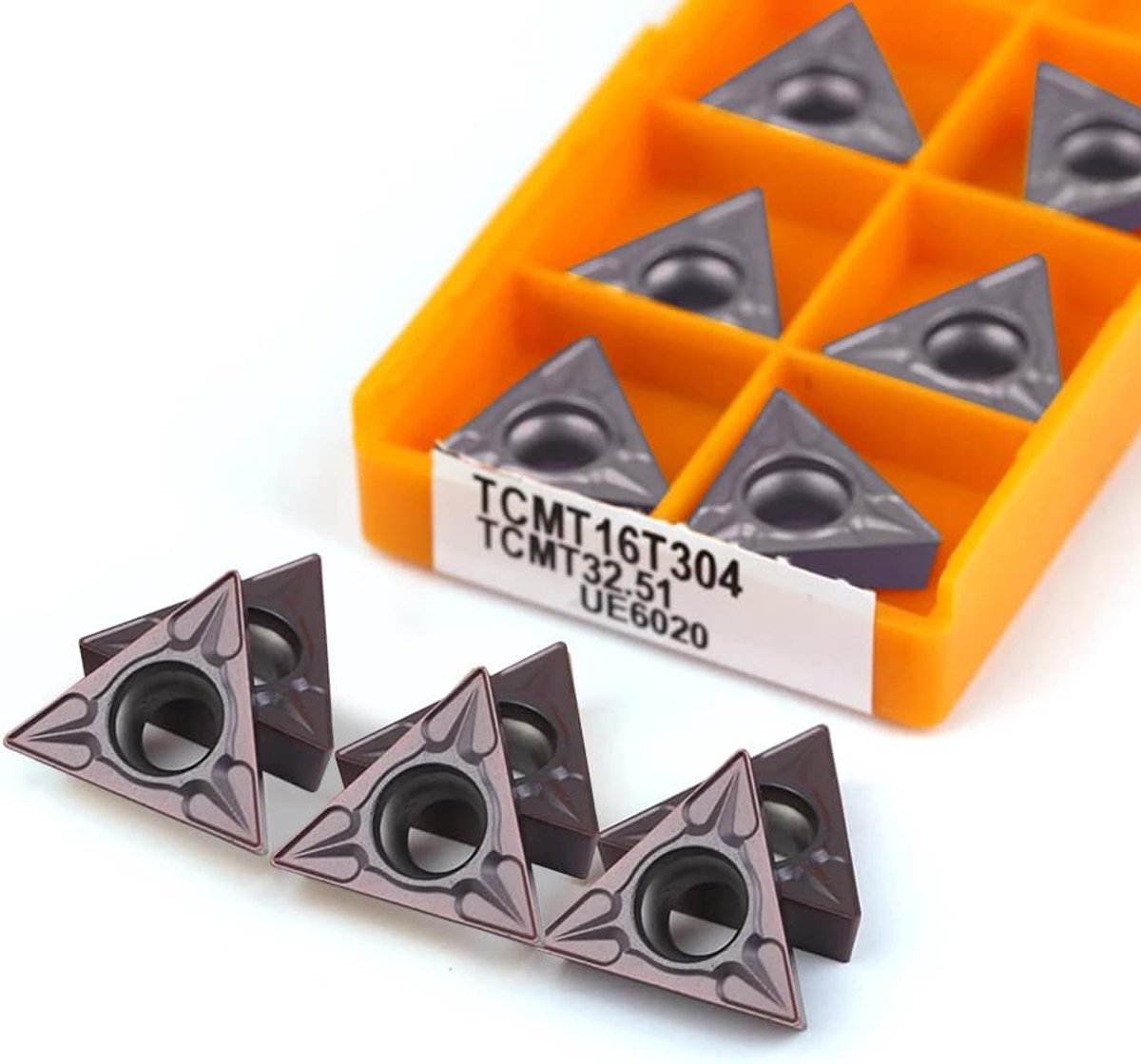 SnelShoppen - 10 Stuks TCMT16T304 Tungsten Carbide Snij-inserts voor 1/2 Draaibank Gereedschap - Hoogwaardig, Duurzaam, Hoge Slijtvastheid, Voor Staal