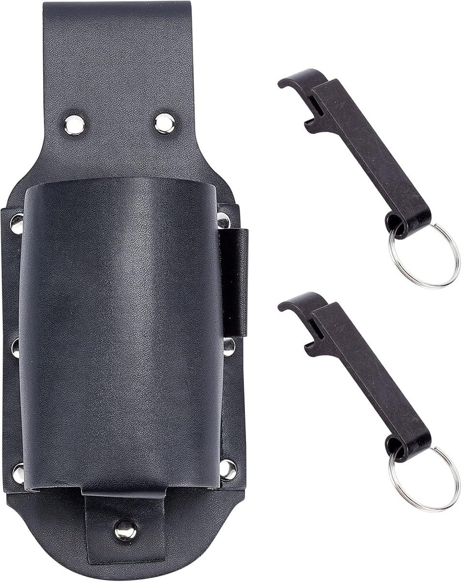 SnelShoppen - Beer Holster PU Leren Bierfles Houder met Opener - Drink Belt Bag voor Camping, Feest en Tuin - Geschikt voor 12 oz Flessen en Blikjes