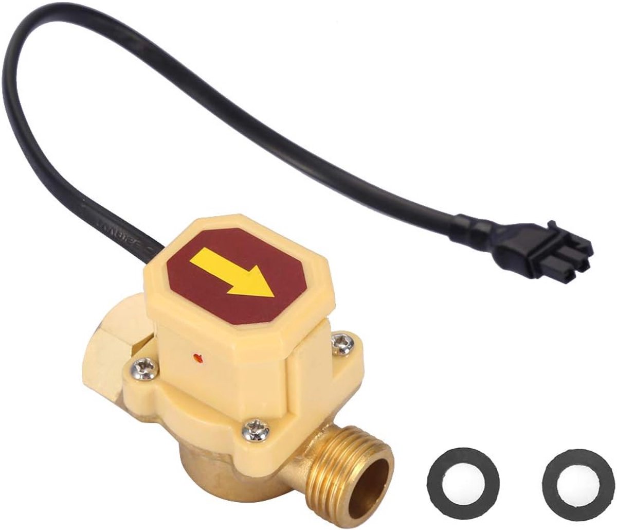 SnelShoppen - G1/2-G1/2 Draad Waterpomp Verstelbare Doorstroom Sensor Druk Automatische Schakelaar 0.6MPa 220V 1.5A voor Warm en Koud Water