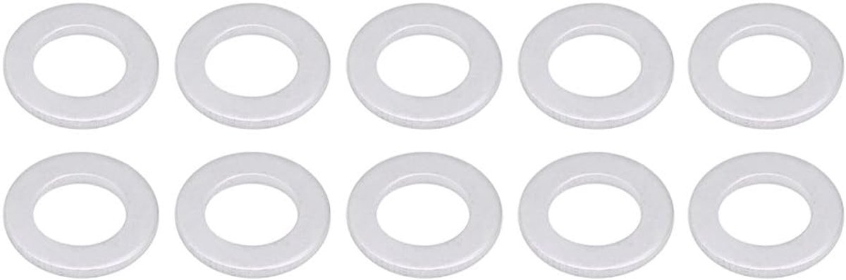 SnelShoppen - 10 Stuks Oliedrainplugpakking 14mm Aluminium Zilverkleurige Crush Washer Gaskets voor Auto en Wasmachine