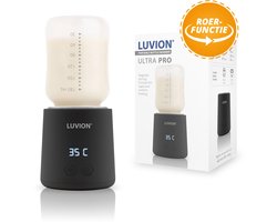 LUVION® Draagbare Flessenwarmer Ultra Pro - Zwart - Speciale roerfunctie voor gelijkmatig opwarmen van borstvoeding en mixen van kunstvoeding - Geschikt voor nagenoeg alle merken babyflesjes - Onderweg draadloos je baby fles verwarmen