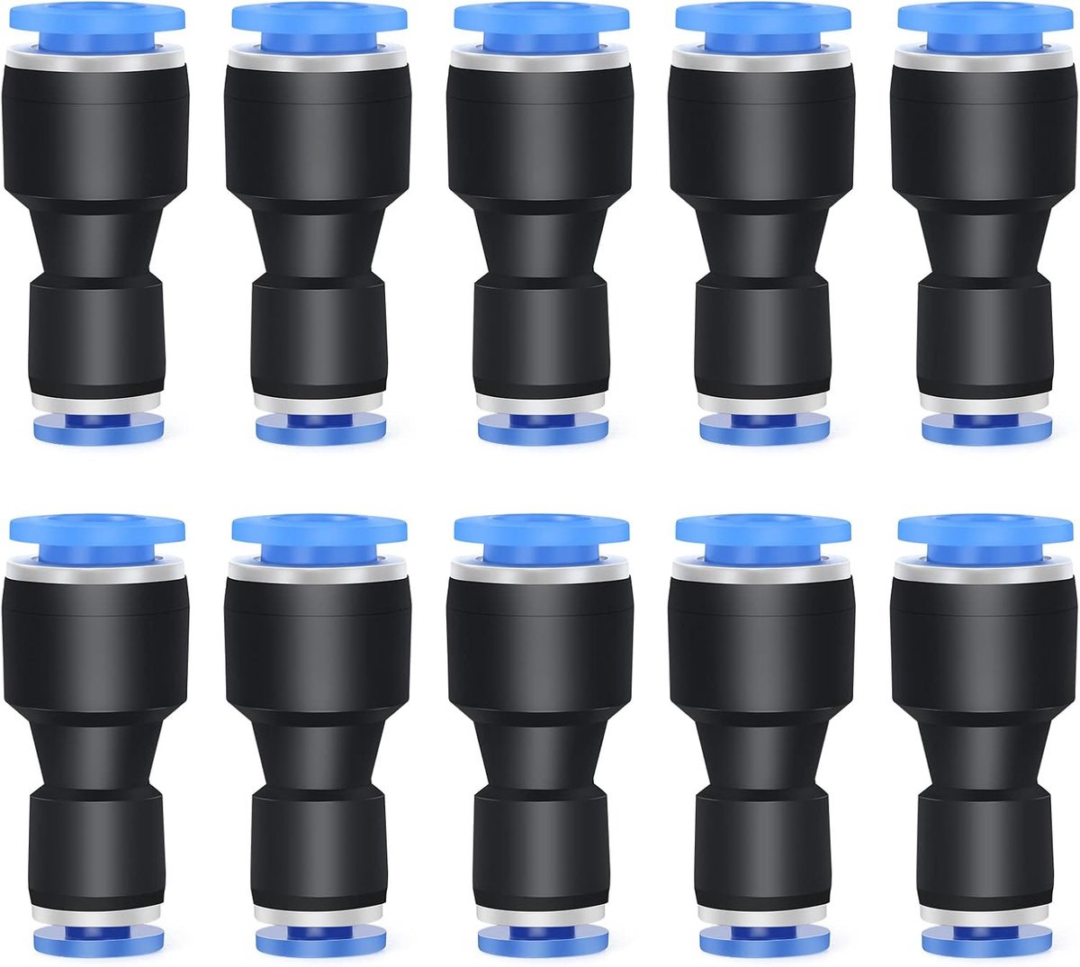 SnelShoppen - 10Pcs 10mm OD x 8mm OD Pneumatische Verbindingsfittingen, Rechtstreekse Reducer Aansluitingen, Duurzaam en Robuust, Voor Luchtcompressor