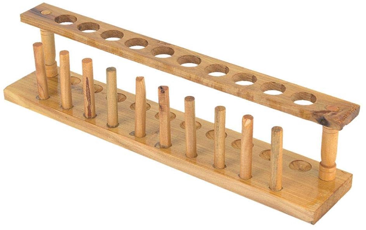 SnelShoppen - Houten Testbuis Rack met 6/8/10/12 Holes - Duurzaam Laboratorium Accessoire - Ideaal voor Onderwijs en Experimenten