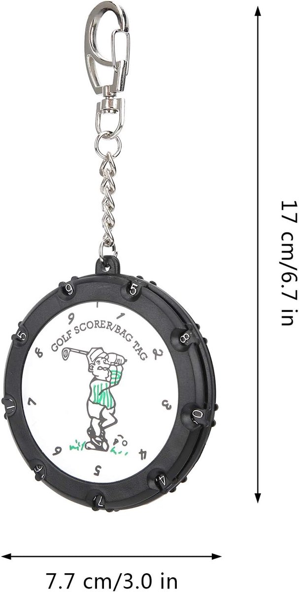 SnelShoppen - 2 Stuks Golf Score Counters Draagbare Stroke Counter Dubbelzijdig 18 Holes Golf Scorer Golf Accessoire met Sleutelhanger van Snelshoppen — afbeelding 2