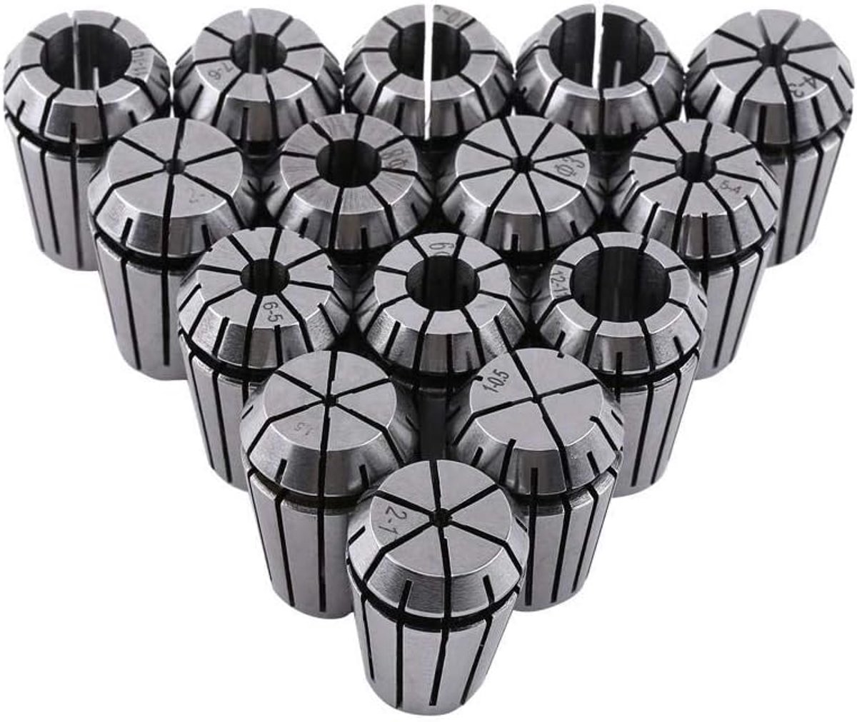 SnelShoppen - 15-delige ER20 Spreidkolletenset, Precisie Collets voor CNC Frees- en Graveermachines, 1mm tot 13mm, Springstaal Constructie