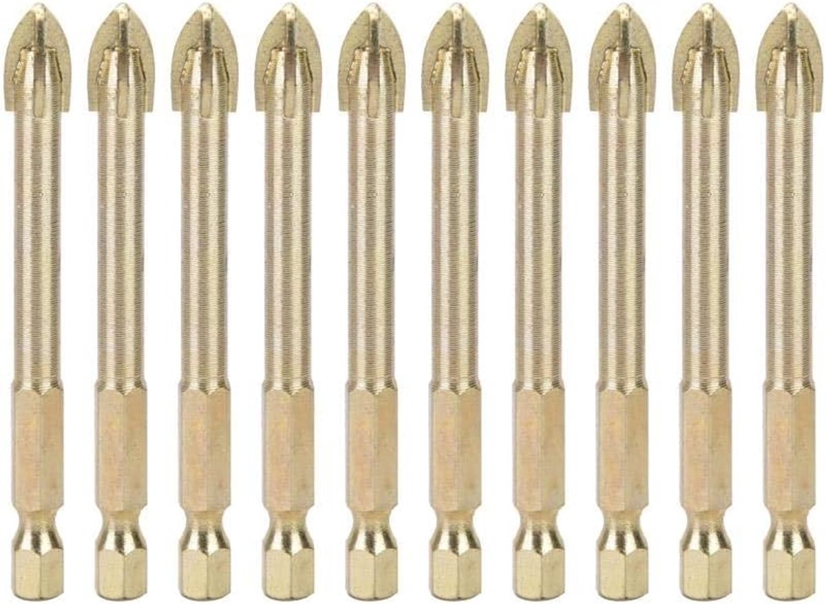 SnelShoppen - Boor, Kruisboor 6mm 8mm 10mm 12mm Keramische Tegels Glazen Boor Gereedschap 10 Stuks