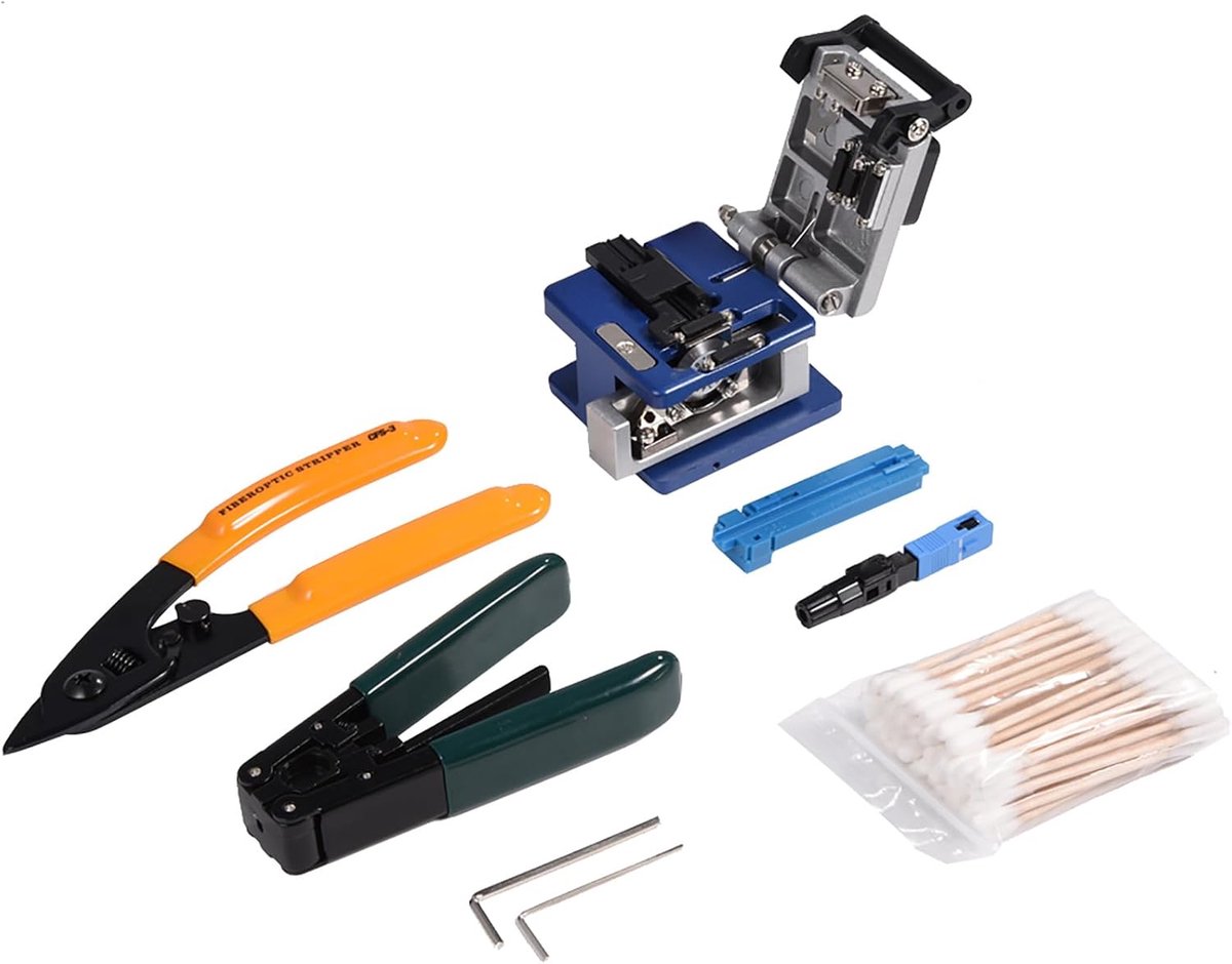 SnelShoppen - FTTH vezeloptische splicing gereedschap set met vezeloptische splitter en ergonomisch handvat voor installatie en onderhoud