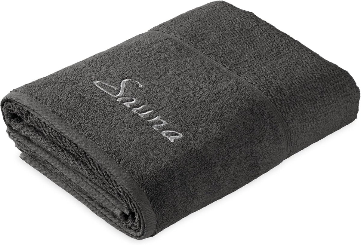 SnelShoppen - Frottana Pearl sauna handdoek, 100% katoen, grafietgrijs, 80 x 200 cm, ultra fluffy, wasbaar, perfect voor sauna, wellness en thuisgebru
