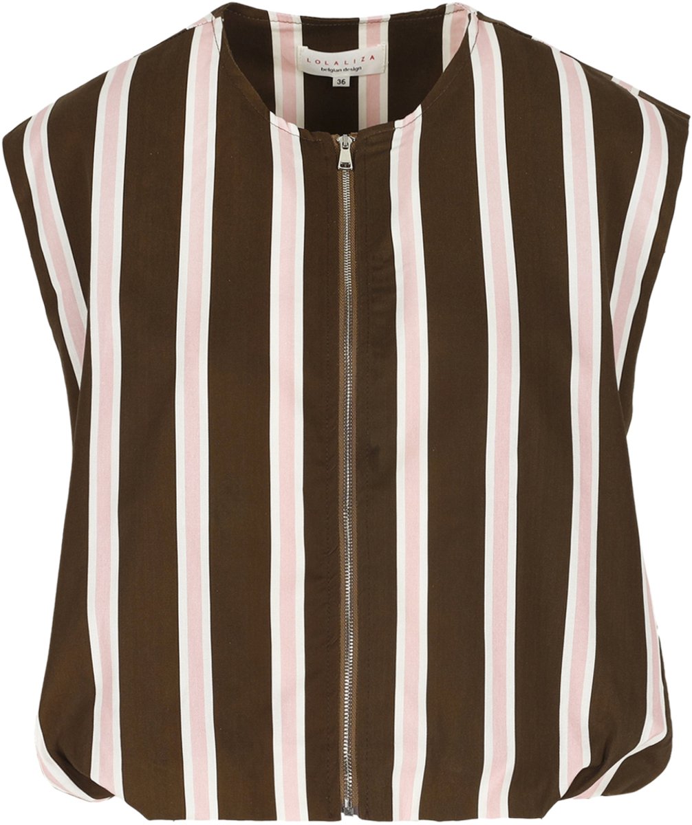 LolaLiza Gilet Cs Suza 05703250 Choco/lt Pink Dames Maat - 38