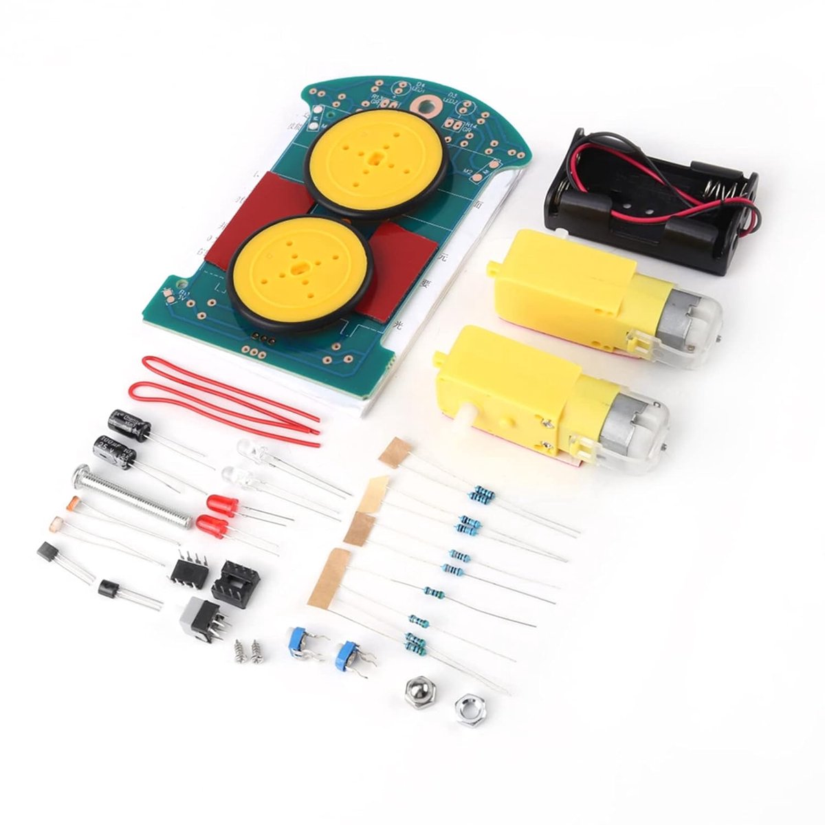 4 wielen slimme volgrobot carkit DIY soldeerkit met reductiemotor voor elektronische productie en automatische - ShopVlot